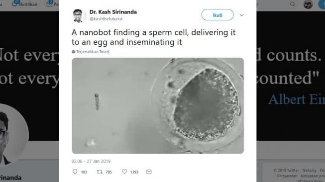 Viral! Nano Robot Ini Bisa Temukan Sperma dan Antarkan ke Ovum