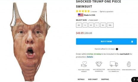 Kini Hadir Baju Renang Berhias Wajah Donald Trump